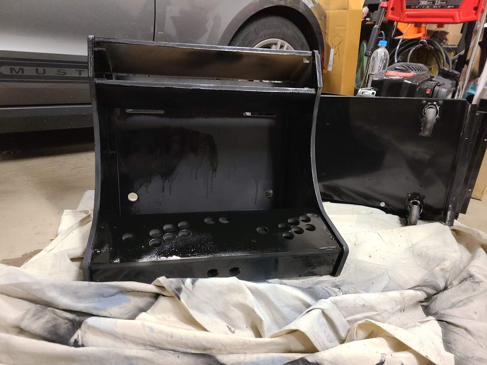 Cabinet front painted black