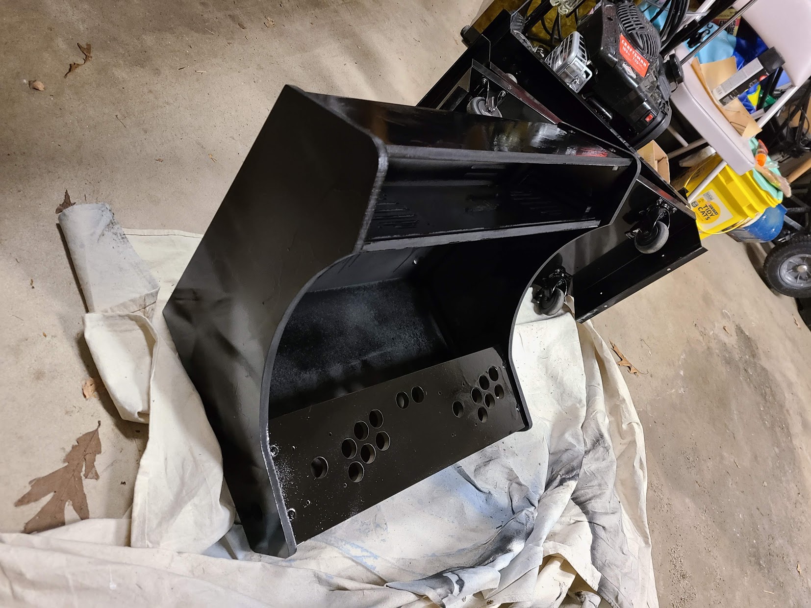 Cabinet side painted black
